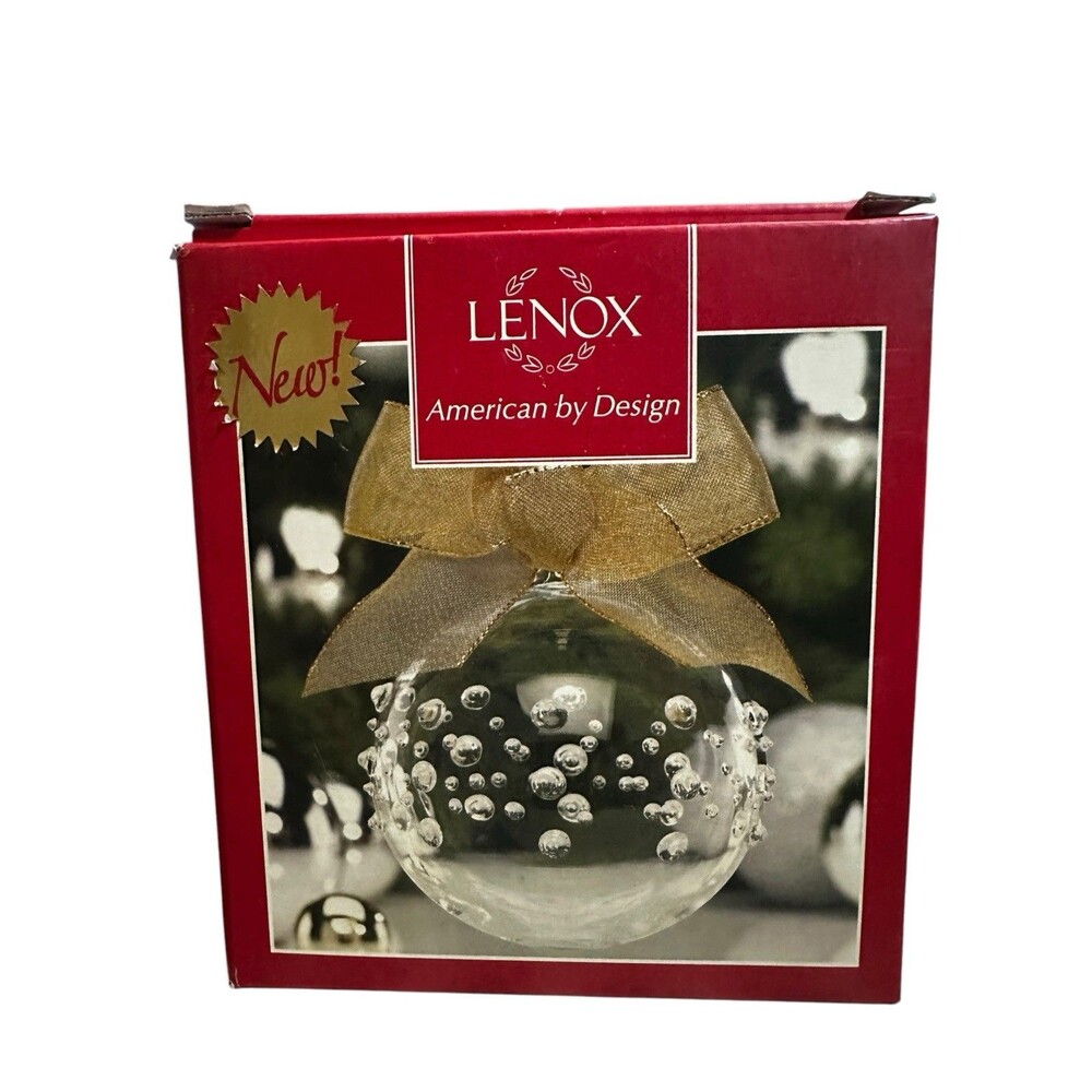 Lenox Blown Glass Ball, Wrap Ornament. 4.5 inch Christmas Holiday Classic